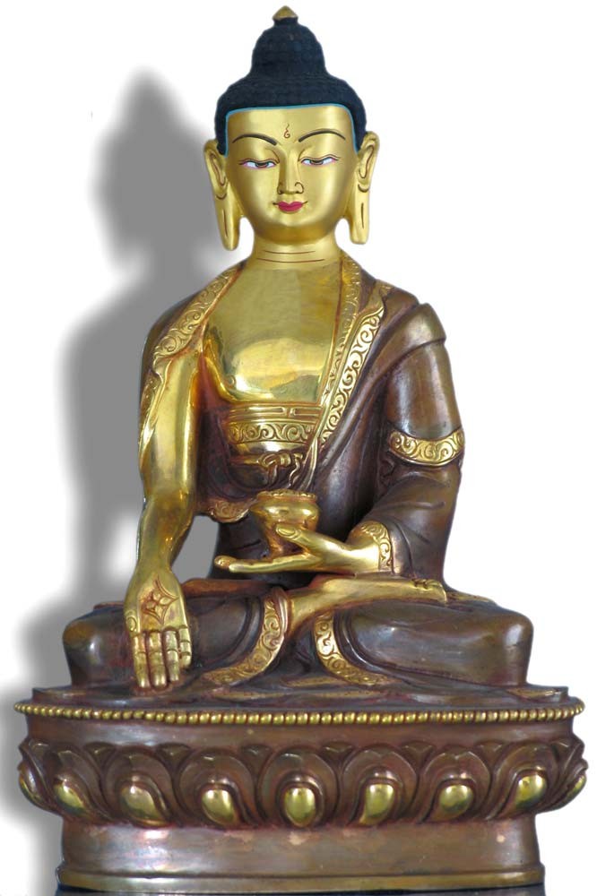 Ratnasambhava 20 cm teilfeuervergoldet Buddha Statue