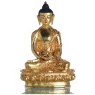 Amitabha Buddha Statue 21 cm vollfeuervergoldet ziselliert
