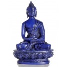 Amitabha Buddha Statue Resin 11 cm blau