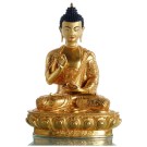 Amoghasiddhi 33 cm vollfeuervergoldet Buddha Statue 