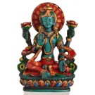 Lakshmi Statue sitzende Position in der Vorderansicht