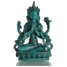 Avalokiteshvara - Chenresig 19 cm Buddha Statue Resin türkis