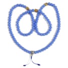 Mala mit Buddhaköpfen Glas blau