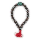Hand -Mala Horn mit Steinen besetzt dunkel 8 mm-Handmala 8 mm dick