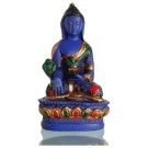Akshobhya /Shakyamuni 9  cm Buddhastatue blaubemalt