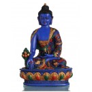 Medizinbuddha 27 cm Buddha Statue  bemalt BLAU
