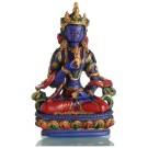 Vajrasattva 19 cm Buddha Statue Resin blaubemalt 