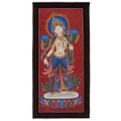 Thangka Weiße Tara 78 x 38 cm