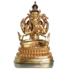 Avalokiteshvara Chenresig 23 cm vollvergoldet Buddha Statue 