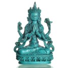 Avalokiteshvara - Chenresig 20 cm Buddha Statue Resin türkis
