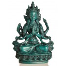 Avalokiteshvara - Chenresig 15 cm Buddha Statue Resin türkis