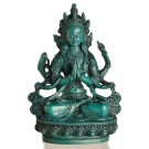 Avalokiteshvara - Chenresig Resin 9,5 cm türkis