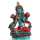 Grüne Tara Statue 15  cm Resin türkis bemalt