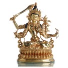 Maha Manjushri 26 cm vollfeuervergoldet Buddha Statue