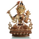 Manjushri 22 cm teil-feuervergoldet Buddha Statue