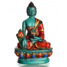 Medizinbuddha 13,5 cm Buddha Statue türkis bemalt