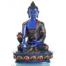 Medizinbuddha 20 cm Buddha Statue  bemalt BLAU