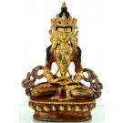 Amitayus 14 cm teil feuervergoldet Buddha Statue