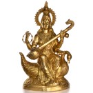 Saraswati 74 cm Messing Statue