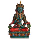 Vajrasattva - Dorje Sempa Buddha Figur  bemalt 20 cm Resin türkis