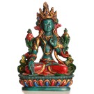 Weiße Tara Statue 15 cm Resin türkis bemalt