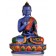 Amoghasiddhi Buddha Statue 13,5 cm Resin bemalt blau vorne