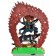 Vajrabhairava Yamamtaka und Vajravetali auf Yama den Stier reitende Statue in der RÃ¼ckansicht mit geÃ¶ffneter Figur zum befÃ¼llen